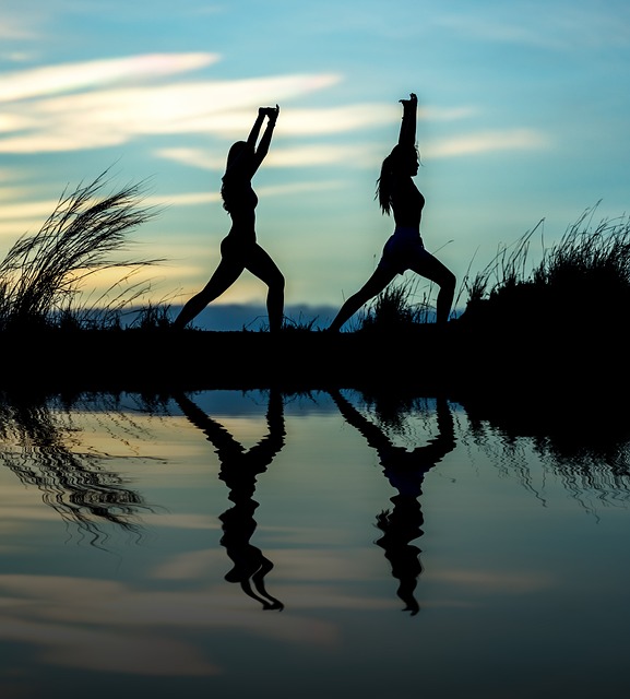 women, yoga, silhouettes, water, reflection, mirroring, water reflection, pose, posing, yoga pose, meditation, stretching, wellness, well-being, exercise, adults, asia, girls, morning, nature, outdoors, pair, people, stance, sunrise, sunset, yoga, yoga, yoga, yoga, yoga, meditation, wellness, exercise, exercise